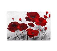 Puzzle personnalisé - Créez un puzzle personnalisé pour la famille et les amis Fleur de coquelicot rouge
