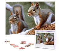 Puzzle personnalisé de 1000 pièces - Petit écureuil - Image stimulante avec sac de rangement - Puzzle photo pour adultes de mariage (75 x 50 cm)