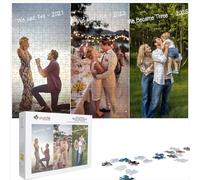 Puzzle Personnalisé Multi-Photos pour Adultes - Racontez Votre Histoire avec 1 à 3 Photos. Puzzle sur Mesure, Objet Personnalisable 300/500/1000/1500/2000 pièces, Cadeau personnalisé avec Vos Photos