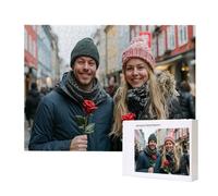 Puzzle Personnalisé Photo 1000/1500/2000/3000/4000/5000/6000 Pièces, Personnalisez Votre Puzzle en Bois, Personnalisable avec Votre Propre Image, pour Adultes, Noël, Couple, Vacances, Idée Cadeau n109