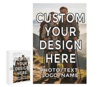 Puzzle personnalisé Photo, Personnalisable avec Photos, Texte, nom ou Logo, 300/500/1000 pièces en Bois, pour Homme et Femme, pour Famille Couple Enfant, Noël Mariage Anniversaire