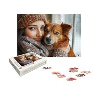 Puzzle Personnalisé Photo, Puzzle Personnalisé 1500 Pièces Adultes en Bois, Personnalisable avec Votre Propre Image, avec Coffret Cadeau, Cadeaux pour Couple Famille Amis, Décoration Chambre, X-114