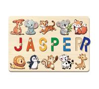 Puzzle Personnalisé Prenom, Puzzle Bebe Prenom Personnalisé Bois Enfant, Cadeau Personnalisable 1 an Bois Animaux Alphabet Enfant