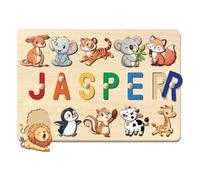 Puzzle Personnalisé Prenom, Puzzle Bebe Prenom Personnalisé Bois Enfant, Cadeau Personnalisable 1 an Bois Animaux Alphabet Enfant