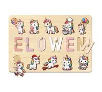 Puzzle Personnalisé Prenom, Puzzle Bebe Prenom Personnalisé Bois Enfant, Cadeau Personnalisable 1 an Bois Animaux Alphabet Enfant