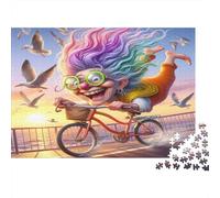 Puzzle Personnes Âgées Excentriques 1000pcs 52x38cm Papier Recy dultes Aventure Vélo Jeu Difficile Aptitudes Divertissement Maison Cadeau