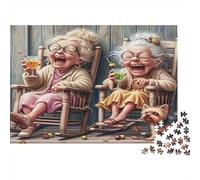 Puzzle Personnes Âgées Joyeuses 1000pcs 52x38cm Papier Recy dultes Discussion Balcon Jeu Stimulant Cerveau Divertissement Maison Cadeau
