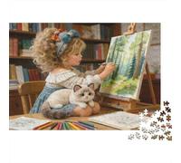 Puzzle Petit Peintre 1000 pièces 70x50cm Papier recyclé pour Adultes Art de l'Enfance Défi Impossible Stimule la Réflexion Cérébrale Cadeaux pour Hommes et Femmes