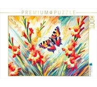 Puzzle · Petit Renard aux glaïeuls Peint à l'huile | Le petit renard coloré sur de magnifiques glaïeuls, capturé… · 1000 pièces · Format assemblé 64 × 48 cm · CALVENDO Puzzle