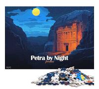 Puzzle Petra by Night (1000 pièces), Jordanie, Puzzle en Papier pour Adultes, Jeu éducatif pour Enfants, idée Cadeau de Noël, 38 x 26 cm / 1000 pièces