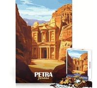Puzzle Petra Jordan Affiche de Voyage 1000 pièces Jeu de logique Transparent Loisirs Silencieux Découpe Parfaite Cadeau élégant (38x26cm)