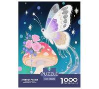 Puzzle Phalène 1000 Pièces en Carton pour Adultes Enfants Jeu D'Intelligence Puzzle Papillon de Nuit Fleurs Idée Cadeau Décoration Intérieure 38x26cm/1000pcs