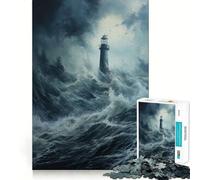 Puzzle Phare Brise Marine 1000 Pièces pour Adolescents Jeu de Réflexion Atelier d'Assemblage Cadeau Saisonnier (50x75cm)