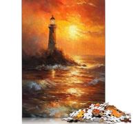 Puzzle Phare Coucher de Soleil, Puzzle Stimulant et Stimulant en Carton 100% recyclé pour Adultes et Enfants, Cadeaux de Noël, 1000 pièces (38 x 26 cm)