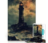 Puzzle Phare Patiné pour Adultes 1000 Pièces Jeu de Mémoire Découpe Fine Finition Premium Un Passe-Temps Captivant (50x75cm)