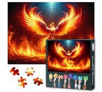 Puzzle phénix 1000 pièces - Représentation mythologique d'oiseau de feu - 50 x 70 cm - Objet de collection pour les fans de puzzle exigeants
