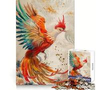 Puzzle Phénix Créature Légendaire 1000 Pièces Cadeau pour Adultes Jeu de Logique Stimulant Jeu Apaisant Bords Transparents Cadeau Amoureux (50x75cm)