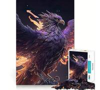 Puzzle Phénix de Feu Violet pour Adultes 1000 Pièces Stimule la Mémoire Loisirs Amusants Bords Précis Joli Cadeau (38x52cm)