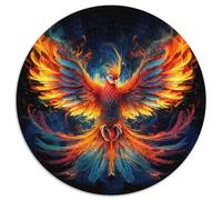 Puzzle phénix Flamboyant 1000 pièces Rond renaître des Cendres Puzzles créatifs pour Adolescents et Adultes 1000 pièces (67,5x67,5 cm)