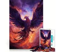 Puzzle Phénix Mystique 1000 Pièces Cadeau pour Adultes Jeu de Réflexion Jeu de Partage Découpe Soignée Surprise d'anniversaire (38x26cm)