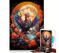 Puzzle Phénix Mystique pour Adultes 1000 Pièces Jeu de Logique Solide et Apaisant Bords Transparents Cadeau Artistique (38x26cm)