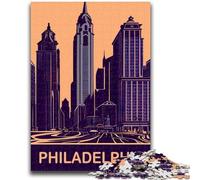 Puzzle Philadelphie en Violet pour Adolescents, Jouets éducatifs et Anti-Stress avec Père Noël, 1000 pièces (26x38cm)