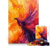 Puzzle Phoenix Aquarelle Art pour Adultes, 1000 pièces, Jeu de logique Transparente, Loisirs, découpe Parfaite, Cadeau créatif (38x52cm)