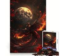 Puzzle Phoenix Pleine Lune 1000 Pièces Cadeau pour Adultes Jeu de Logique Solide et Apaisant Bords Transparents Cadeau Exceptionnel (38x26cm)