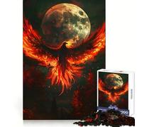 Puzzle Phoenix Pleine Lune 1000 pièces pour Adolescents, Jeu d'entraînement cérébral, Moment de sérénité, Art à Assembler, Cadeau saisonnier (38x26cm)