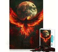Puzzle Phoenix Pleine Lune 1000 pièces pour Adolescents, Jeu d'entraînement cérébral, Moment de sérénité, Art à Assembler, Cadeau saisonnier (38x26cm)
