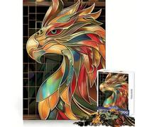 Puzzle Phoenix Retro Gold Glass 1000 pièces pour Adultes, en Verre doré, idéal pour se détendre et s'amuser en Famille Découpe de précision, Un Joli Cadeau (38x52cm)