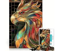 Puzzle Phoenix Retro Gold Glass 1000 pièces pour Adultes, en Verre doré, idéal pour se détendre et s'amuser en Famille Découpe de précision, Un Joli Cadeau (38x52cm)