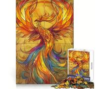 Puzzle Phoenix Retro Gold Glass 1000 pièces pour Adultes, Jeu de réflexion et de détente, Design d'assemblage, pièce de Collection (38x52cm)