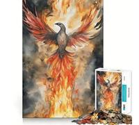 Puzzle Phoenix Rising Aquarelle 1000 Pièces Cadeau pour Adultes Jeu de logique Stimulant et apaisant Bords Nets (38x52cm)