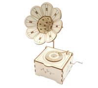 Puzzle phonographe 3D en bois - 20 cm à faire soi-même, kit de boîte à musique, modèle de gramophone décoratif, durable | Défi de l'esprit engageant - Hobby éducatif pour adulte - Ornement de