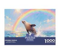 Puzzle Phoque 1000 Pièces en Carton pour Adultes Enfants Jeu Éducatif Jeu De Défi Casse-tête Idée Cadeau Décoration Intérieure 38x26cm/1000pcs