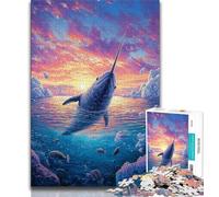 Puzzle Phoque Cornu 1000 pièces pour Adolescents, Jeu Familial Anti-Stress, défi Difficile, Cadeaux du Père Noël Secret (38x26cm)