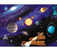 Puzzle Phosphorescent 500 Pieces - planète système Solaire - Univers Espace - Set Puzzle néon avec Carte Tigre - Enfant et Adulte