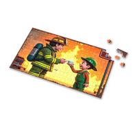 Puzzle photo de 1 000 pièces avec inscription « Firefighter And Little Helper Share A Steam Cup Of Coffee » - 1 000 pièces (1 000 pièces)