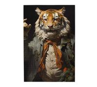Puzzle photo de tigre dansant - Puzzle en bois pour adultes et enfants - Décoration stimulante