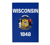 Puzzle photo du drapeau de l'État du Wisconsin - Puzzle en bois pour adultes et enfants - Décoration stimulante