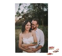Puzzle Photo personnalisé 300, 500, 1000 pièces, Puzzle Photo personnalisé avec boîte en Plastique, Cadeau Photo personnalisé pour Anniversaire Noël Père Mère Amis (Verticale 1000 pièces)