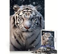Puzzle Photo Tigre Blanc 1000 pièces pour Adolescents, Stimulant la réflexion et l'agilité mentale, Passe-Temps agréable, Assemblage sécurisé, Cadeau de Noël idéal (50x75cm)