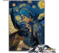 Puzzle Piano Ciel Nocturne 1000 pièces pour Adultes, Difficile à réaliser, mais Amusant et Humoristique, Cadeau d'anniversaire, décoration Murale 26x38cm