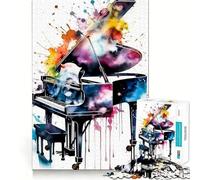 Puzzle Piano Coloré 1000 Pièces pour Adultes Jeu de Logique et de Détente Cadeau de Saison aux Bords Lisses (38x26cm)