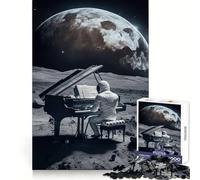 Puzzle Piano dans l'espace pour Adolescents 1000 pièces Wise Think Toy Gentle Leisure Tight Cut Liste de souhaits du Père Noël (38x26cm)