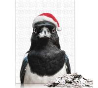 Puzzle Pie Portant Un Chapeau de Père Noël, Jeux créatifs, Puzzle en Carton 100% recyclé pour Cadeaux de Noël pour Adultes, 1000 pièces (75 x 50 cm)