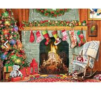 Puzzle Pièces Xxl - Christmas By The Fireplace - Puzzle 500 Pièces