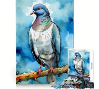 Puzzle Pigeon Aquarelle pour Adolescents 1000 Pièces Exercice Cognitif Loisirs Plaisir Pas de Bords Bruts Art Cadeau de Noël (50x75cm)