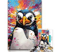 Puzzle Pingouin 1000 pièces pour Adolescents et Adultes, Anti-Stress, défi Difficile, renforce l'amour Entre Couples, 75x50cm